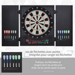 Cible jeu de fléchettes électronique refermable 27 jeux 202 variations jusqu'à 8 joueurs affichage LED