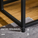 Table basse moderne salon table d'appoint chambre structure acier noir plateau étagère aspect marbre blanc