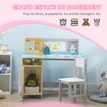 Ensemble table et chaise pour enfant avec tableau blanc - bureau pour enfant +5 ans - 90L x 45l x 85H cm Gris