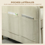 Fauteuil Convertible 1 Place, Fauteuil-Lit Clic-Clac 3 en 1 Rembourré en Velours Grain Maïs, Dossier Réglable, Beige