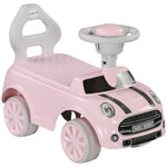 Porteur Enfants Voiture 18-36 Mois Volant klaxon et Butée Anti-bascule Charge 25 kg 53x25x35 cm Rose