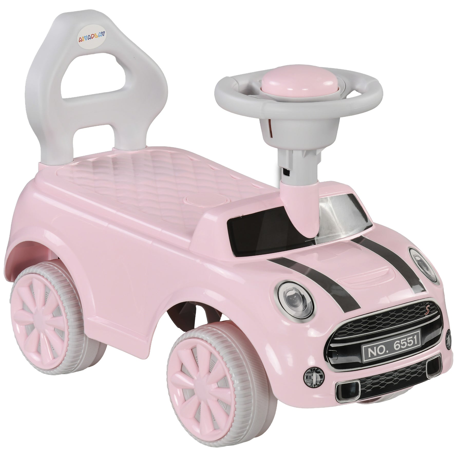 Porteur Enfants Voiture 18-36 Mois Volant klaxon et Butée Anti-bascule Charge 25 kg 53x25x35 cm Rose