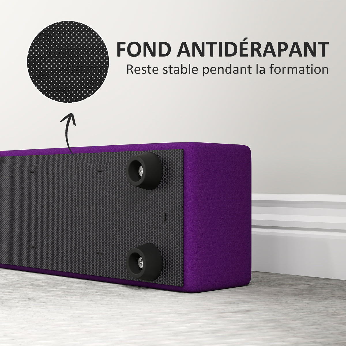 Poutre gymnastique pliable 210 cm en velours, poutre d'équilibre avec fond antidérapant, pour enfants et adultes, violet