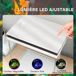 Petit aquarium complet 14L aquarium en verre avec système de filtration éclairage LED pompe à eau 30 x 20 x 33 cm blanc