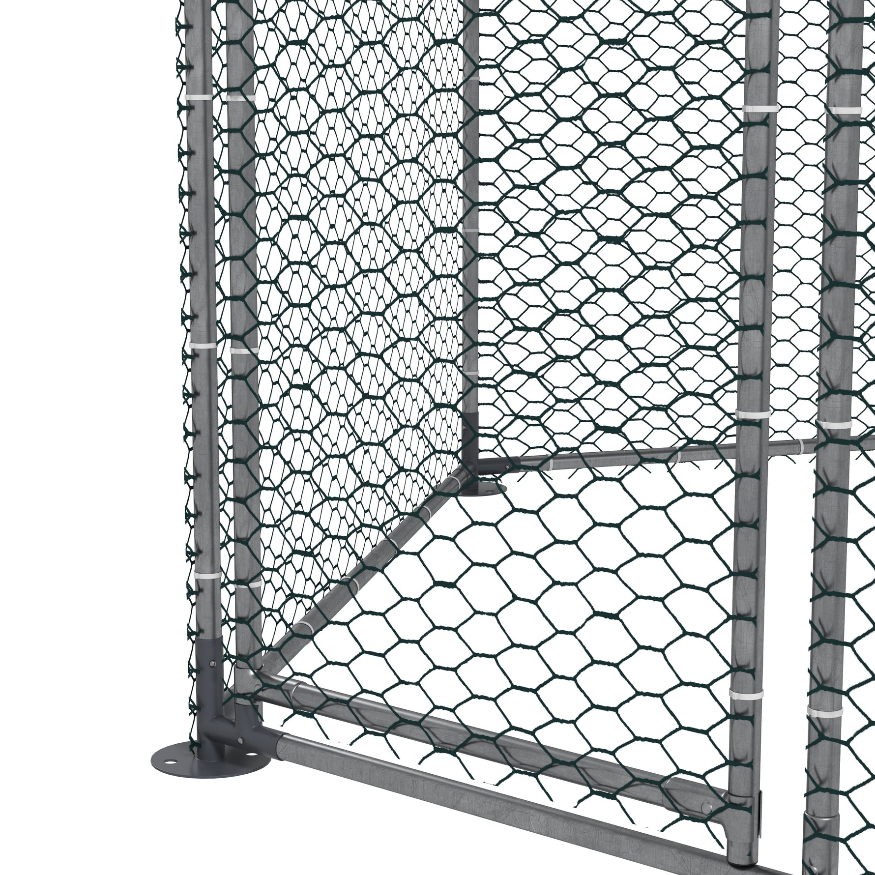 Enclos poulailler extérieur 5 m² parc grillagé dim. 2,8L x 2,45l x 2,46H - espace couvert - 5/8 poules