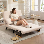 Canapé convertible 2 places 4 en 1, canapé-lit avec dossier réglable sur 5 niveaux, 2 coussins, 102 x 73 x 81 cm, beige
