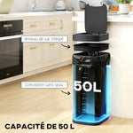 Pattumiera da cucina automatica 50L, pattumiera con sensore di movimento, a batterie, 26,5x35,5x68cm, crema