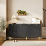 Buffet cuisine meuble de rangement avec 2 portes étagère réglable pieds métalliques surélevés 80 x 40 x 80 cm noir