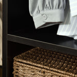 Lot de 2 portants à vêtements penderie mobile avec roulettes 2 niches + Grand Espace penderie en bois noir