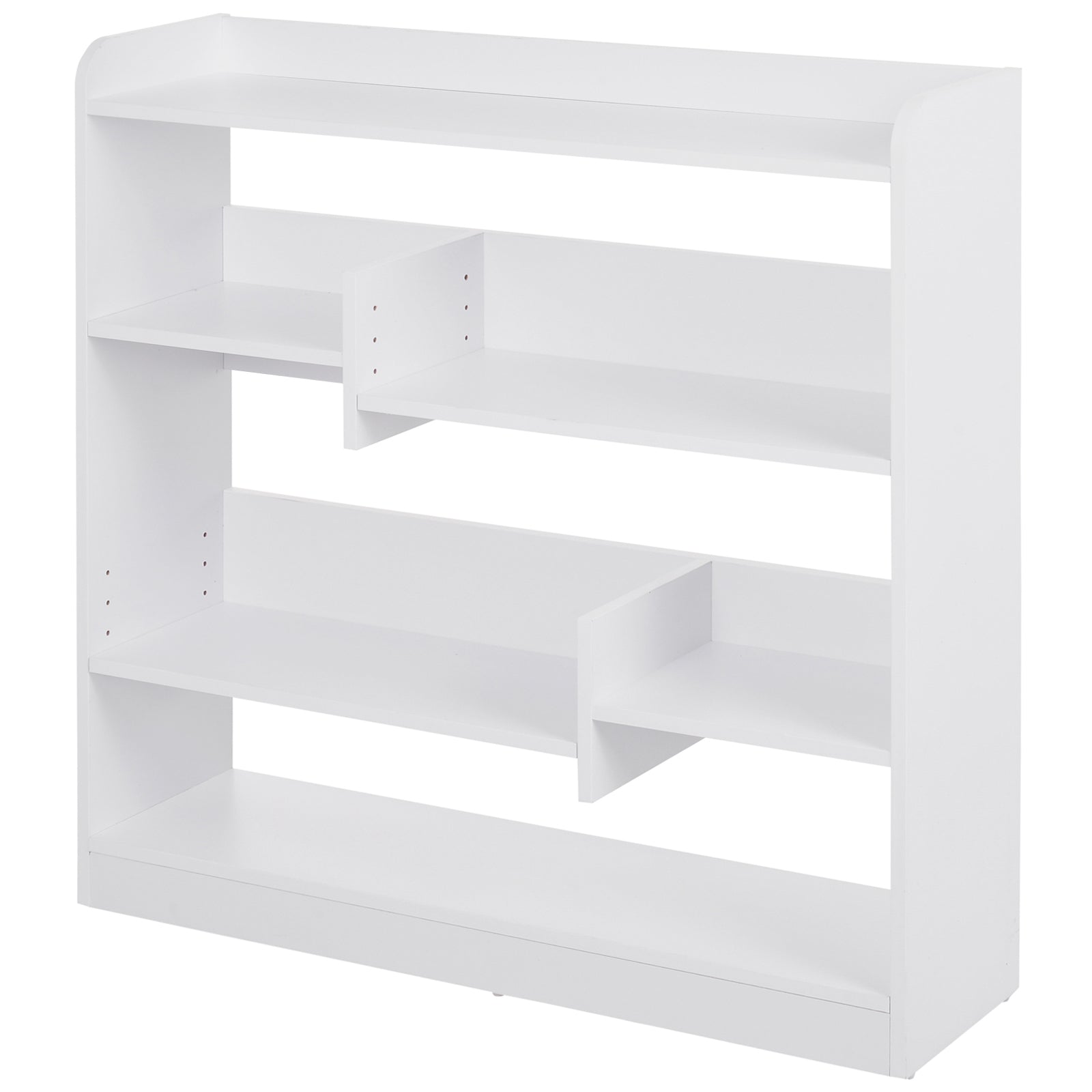 Bibliothèque étagère Meuble de Rangement dim. 90L x 24l x 91H cm 4 Niveaux 3 Panneaux arrières Panneaux de Particules Blanc