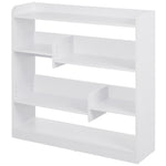 Bibliothèque étagère Meuble de Rangement dim. 90L x 24l x 91H cm 4 Niveaux 3 Panneaux arrières Panneaux de Particules Blanc