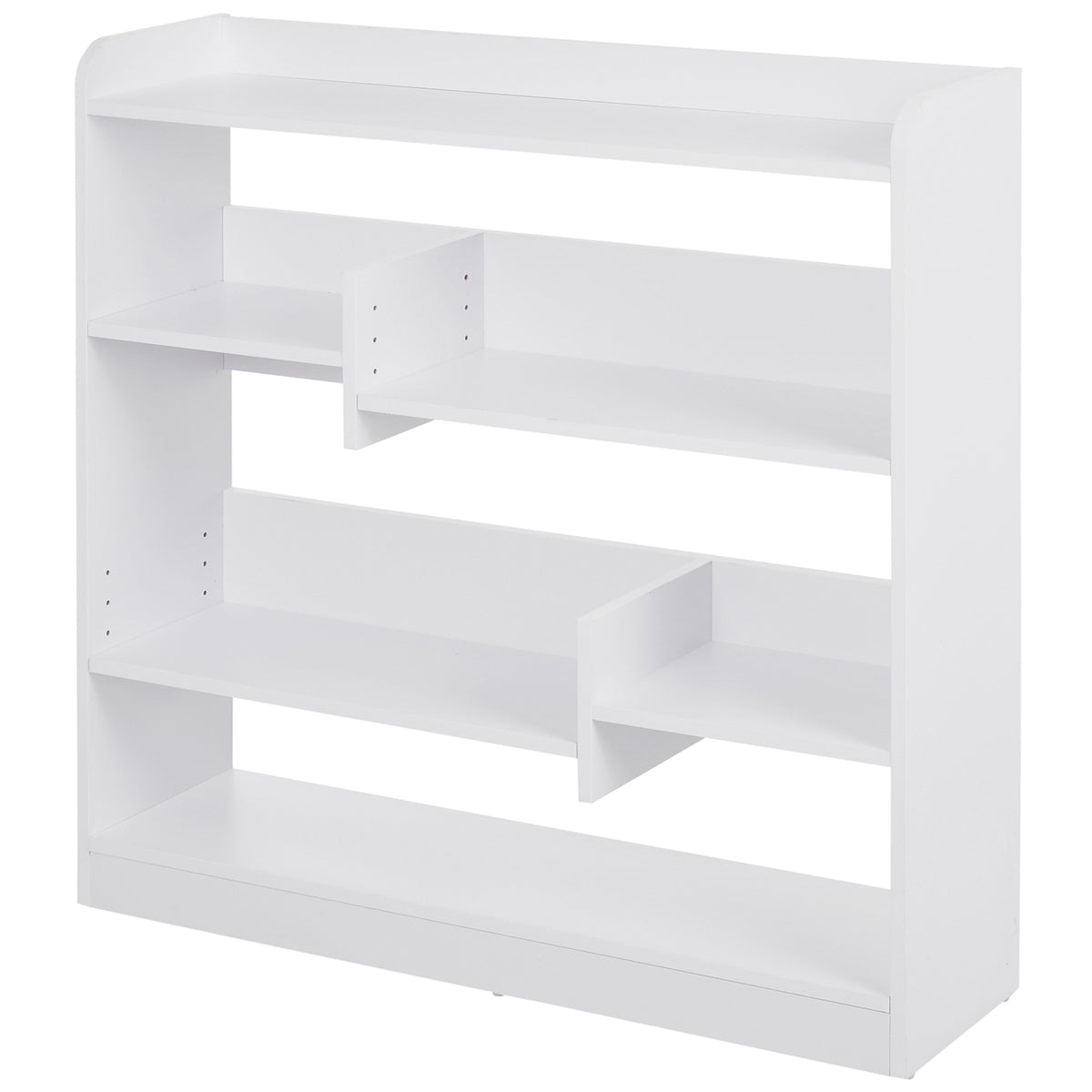 Bibliothèque étagère Meuble de Rangement dim. 90L x 24l x 91H cm 4 Niveaux 3 Panneaux arrières Panneaux de Particules Blanc