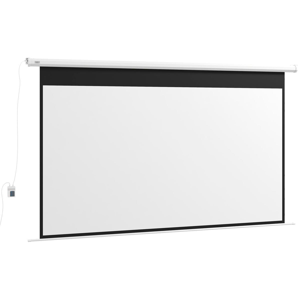 Écran de projection motorisé 120 pouces, 16:9 4K HD, fixation mural ou plafond avec télécommande, 293,5L x 8l x 176H cm