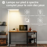 Lampadaire sur pied salon LED dimmable spectre complet pour le soin des yeux télécommande 60 x 32 x 196 cm blanc