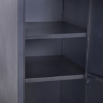 Armoire à casiers à 4 niveaux, casier vestiaire métallique avec 2 portes verrouillables à 2 clés, 38x46x180cm, noir