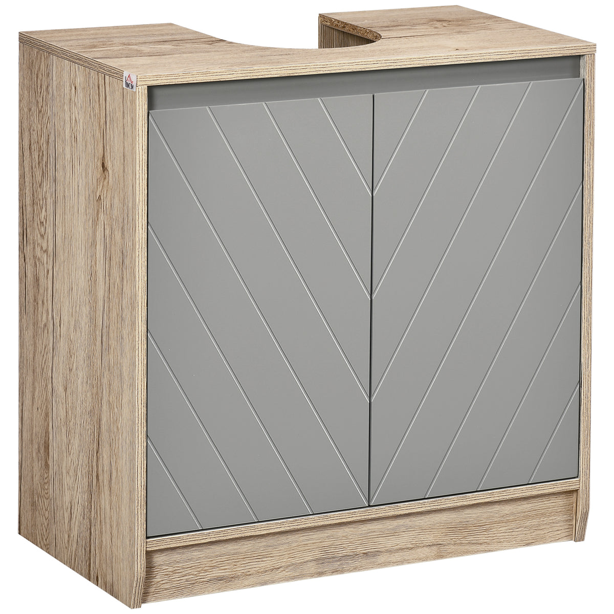 Meuble salle de bain sous Lavabo - meuble sous-vasque - placard 2 portes avec étagère - 60L x 30l x 59,8H cm