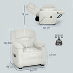 Fauteuil relax électrique fauteuil inclinable port USB repose-pieds poches latérales télécommande 86x90x103cm crème