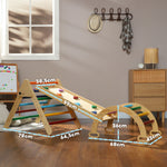 5 en 1 Triangle arche d'escalade enfants avec rampe d'escalade réversible toboggan bascule multicolore