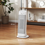 Chauffage d'appoint en céramique 2000 W, radiateur électrique soufflant 4 modes, thermostat réglable, 20x20x49cm, blanc