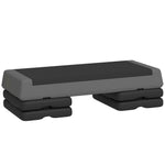 Stepper Fitness Aérobic 3 Niveaux, Hauteur Réglable 10,5/15,5/20,5 cm, Surface Antidérapante, Capacité 250 kg, Gris