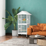 Volière intérieure cage à oiseaux sur roulettes design maison mangeoires perchoirs portes plateaux excréments amovibles
