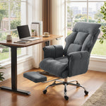 Chaise Bureau Ergonomique, Fauteuil de Bureau Inclinable, Hauteur Réglable, Appui-tête, Dossier Haut, Gris Foncé