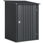 Abri de Jardin en Acier galvanisé 1m², avec Tôle Ondulée, Toit Incliné et Porte Verrouillable, 100x104x160cm, Gris Foncé