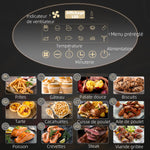 Friggitrice ad aria 4 L, air fryer 1300 W 12 programmi, touch screen, temperatura regolabile, cestello antiaderente, nero