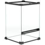 Terrarium en verre pour reptiles vivarium 12 L avec couvercle en treillis métallique, 20 x 20 x 30 cm, noir