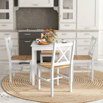 Set di 4 sedie dal design stile casa di campagna, struttura bianca – Perfette per sala da pranzo, cucina o soggiorno