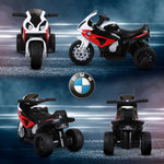 Moto électrique enfants, 3 roues sous licence BMW S1000 RR, 6V et 2,5 Km/h, voiture électrique enfants avec effets lumineux et sonores, moto enfant, charge max. 20 kg, rouge