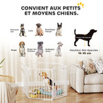 Barrière de sécurité en métal parc enclos pliable et modulable pour chien et enfant 6 panneaux 61 x 75 cm blanc