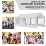 Gazebo da giardino 3 x 6 m tendone per ricevimenti con 4 pareti 3 finestre su ogni lato gazebo per feste matrimonio bianco
