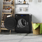 Sèche linge à évacuation, sèche-linge électrique 1000 W 3 Kg, modes Extra Dry et ECO, minuterie, acier inoxydable, noir