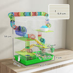 Cage pour hamster souris petit animaux rongeur avec tunnel mangeoire roue jouet 47 x 30 x 59 cm vert