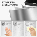 Poubelle rectangulaire à pédale poubelle cuisine 3 compartiments fermeture douce acier inox 45,7 x 35,8 x 76 cm argent