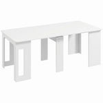 Table à manger pliante, table pliante cuisine extensible jusqu'à 6 personnes, pour petits espaces, salle à manger, blanc-0