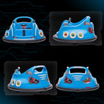 Voiture auto-tamponneuse électrique enfant 12V sous licence Angry Bird, voiture tournante 360°, 73 x 73 x 44 cm, bleu