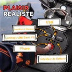 Moto électrique enfants sous licence Aprilia avec 2 moteurs 12V, roues d'entraînement, lumière LED, musique - jaune