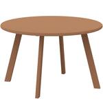 Petite table basse ronde, table d'appoint avec patins antidérapants, cadre en métal, pour jardin, Ø 70 x 42 cm, orange