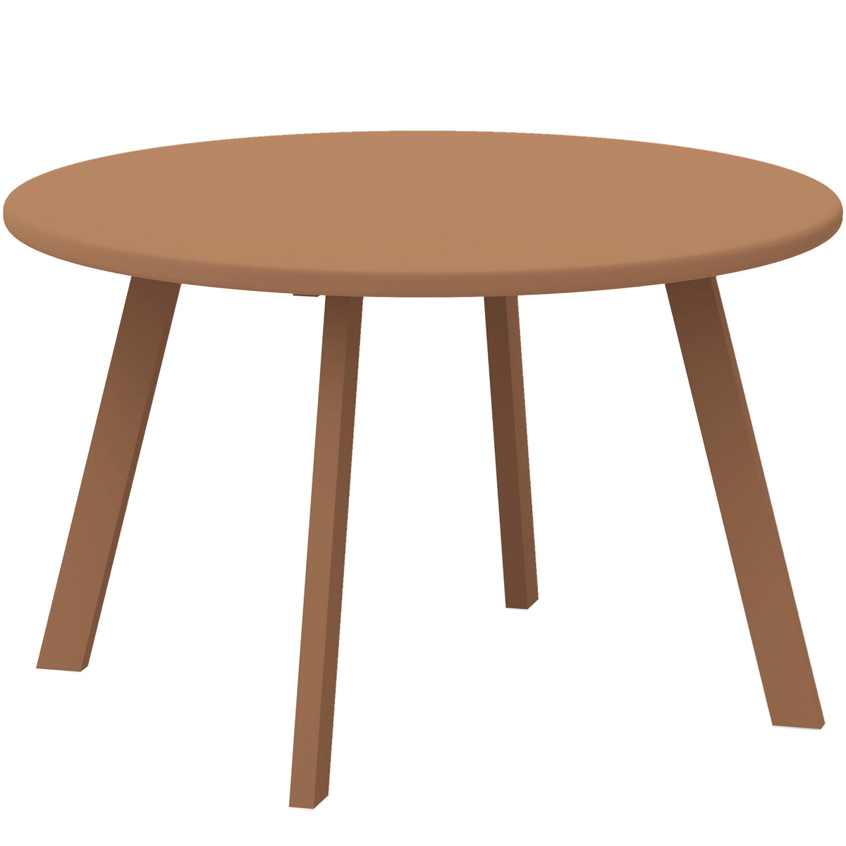 Petite table basse ronde, table d'appoint avec patins antidérapants, cadre en métal, pour jardin, Ø 70 x 42 cm, orange