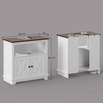 Meuble sous lavabo salle de bain meuble sous vasque - niche et placard à portes doubles, 60 x 30 x 60 cm, blanc