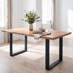 Lot de 2 pieds rectangulaires en acier noir pour table - hauteur 72 cm - design contemporain