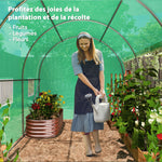 Serra a tunnel da giardino 6 m² 3 x 2 m con 1 porta + 2 pareti laterali avvolgibili con cerniera, 6 finestre, verde