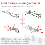 Sapin de Noël artificiel 150 cm avec éclairage LED blanc chaud, 263 branches enneigées, base en métal, réaliste et fin