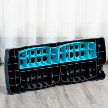 Stepper aérobic fitness hauteur réglable 3 niveaux surface antidérapante 78 x 28 x 20 cm noir et bleu