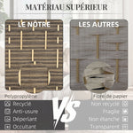 Paravent intérieur en bois 4 panneaux séparateur de pièce pliable pour salon chambre 180 x 180 cm chêne foncé