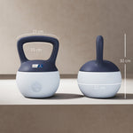 Kettlebell 10 kg – Kollaboration .fr x FFHandball – Hantel mit rutschfestem Griff, grau und blau