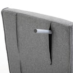 Fauteuil chauffeuse canapé-lit Convertible 1 Place déhoussable Grand Confort Coussin Pieds accoudoirs métal Lin Gris Clair