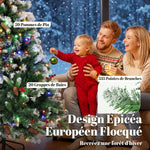 Künstlicher beleuchteter und verschneiter Weihnachtsbaum 120 cm, Weihnachtsbaum, Fernbedienung, 11 Beleuchtungsmodi, 150 LEDs, Grün